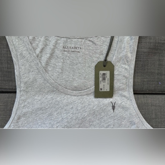 AllSaints Tonic Vest T-Shirt Sleeveless Tank Grey Medium New With Tags - Picture 3 of 3